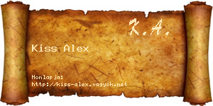Kiss Alex névjegykártya