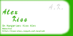 alex kiss business card